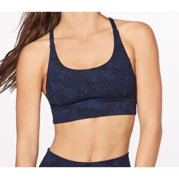 lululemon athletica Other - Lululemon Train Times Sports Bra Women's Size 8 Camo Navy Blue Camo Athletic